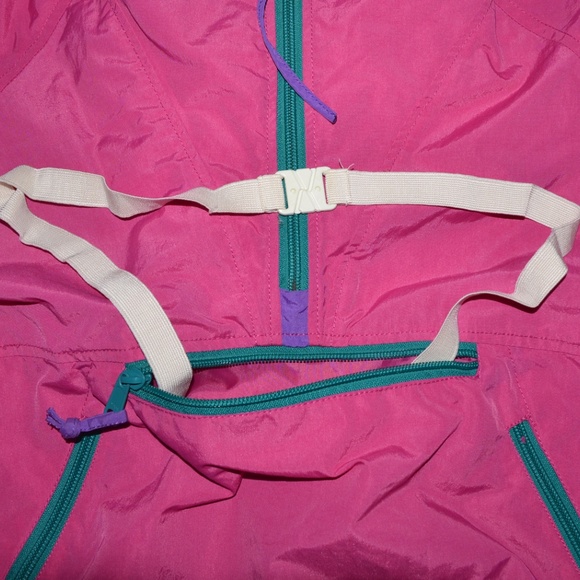 Vintage Anorak Windbreaker Jacket S Pink Pullover - Picture 5 of 7